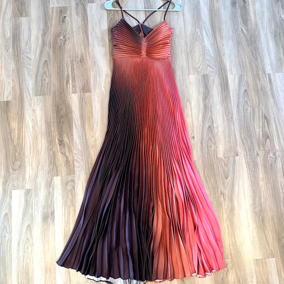 ALC Ariya Accordion Pleated Maxi Dress Ombré Dress - Size 2 (EUC) - Picture 5 of 12